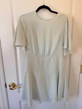 Club Monaco Mint Flutter Sleeve Fit and Flare Dress Size 8